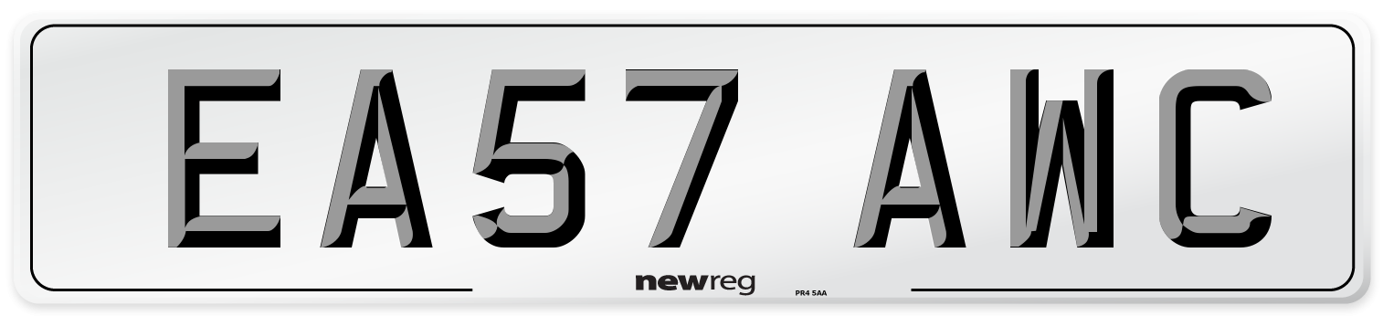 EA57 AWC Number Plate from New Reg